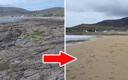 Kinh ngạc bãi biển đột ngột xuất hiện trở lại sau hơn 30 năm "mất tích"
