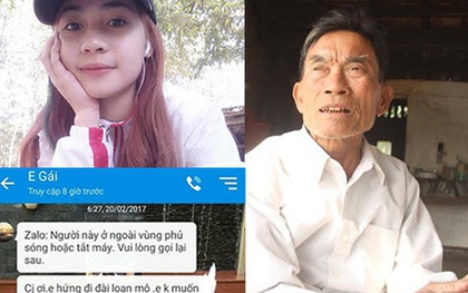 Cô gái mất liên lạc "gọi điện thoại xin ông bà đừng giận vì lỡ dại"