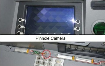 Phát hiện camera giấu kín lấy trộm mã pin tại cây ATM