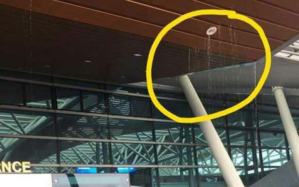 Nhà ga sân bay quốc tế Đà Nẵng bị dột nước do... "mưa quá lớn"?
