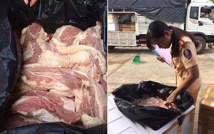 Xe ô tô chở 315 kg thịt bò bốc mùi ra Hà Nội tiêu thụ