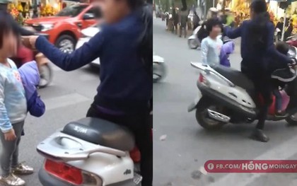 Người phụ nữ la mắng, tát con gái giữa ngã tư đường tại Hà Nội gây bức xúc
