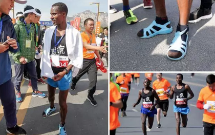 Đi tất và mang sandal chạy về nhất cuộc thi marathon quốc tế