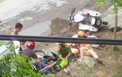 3 thanh niên 10X tông xe máy vào môtô CSGT, 2 người bị thương nặng