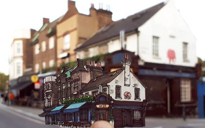 Chàng họa sĩ lang thang khắp London để cắt dán những quán rượu cổ kính