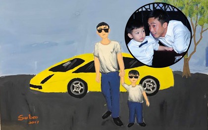 Subeo tự tay vẽ tranh, cùng bạn bè hát mừng sinh nhật bố Cường Đô La