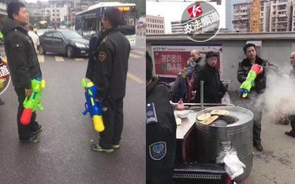 Trung Quốc: Quản lý đô thị được trang bị súng phun nước để dập tắt bếp than trái phép