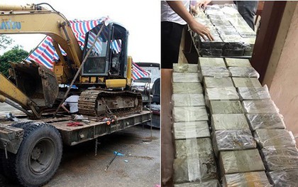 Thủ đoạn tinh vi của các đối tượng giấu 198 bánh heroin trong máy xúc