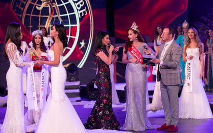 Không phải đương kim Hoa hậu Khánh Ngân, người trao vương miện trong chung kết Miss Globe là nhân viên sân khấu