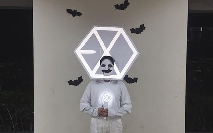 Fan Kpop đi chơi Halloween: Chẳng cần máu me mà vẫn đầy ấn tượng với lightstick phong cách EXO