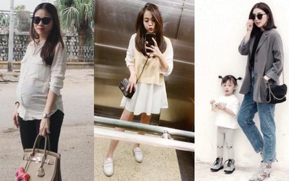 Street style các Hot mom: Hằng túi vẫn gọn gàng với sơ mi và quần âu, Ngọc Mon diện váy xòe trẻ như nữ sinh