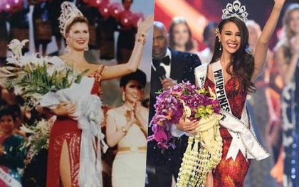 Sự giống nhau lạ kỳ của Hoa hậu Hoàn vũ 1992 và 2018: Đều lọt Top 5 Miss World và thắng Miss Universe trong bộ váy cùng màu