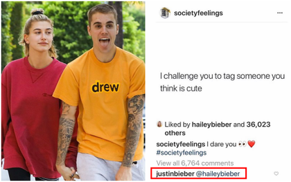 Người ta thách nhau "tag người mình nghĩ cute vào đây" và người mà Justin Bieber tag chính là...