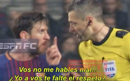 Messi "dằn mặt" trọng tài vì bị quát tháo