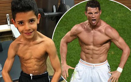 CR7 hứng “gạch” vì cho con tập gym sớm