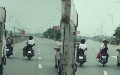 Nghệ An: Nhóm thanh niên rước dâu đầu trần, dàn hàng ngang trên quốc lộ gây cản trở giao thông