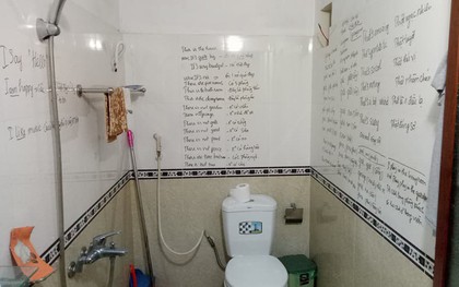 Gương sáng chăm học: Cô trung niên viết từ vựng tiếng Anh kín toilet, dán giấy nhớ đầy nhà cho nhanh thuộc bài