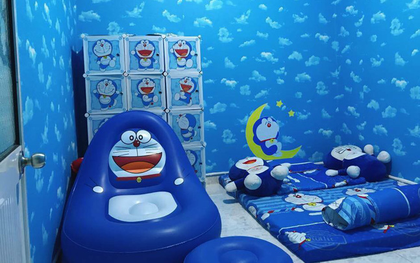 Căn phòng nhìn đâu cũng thấy Doraemon xanh lè của thanh niên vừa tròn 30 tuổi