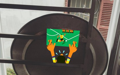 Cái khó ló cái khôn: Vợ không cho tiền sắm đồ xịn, ông chú chế luôn cái mâm thành ăng-ten xem World Cup