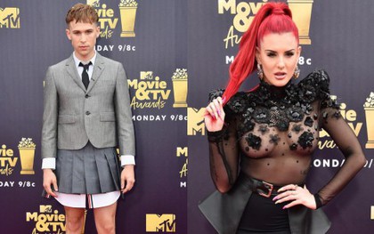 Sao nam mặc váy, sao nữ diện áo xuyên thấu táo bạo trên thảm đỏ MTV Movie & TV Awards