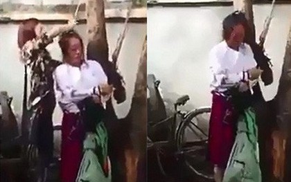 Người phụ nữ bị buộc tóc treo lên cây vì chủ cửa hàng nghi lấy trộm đồ