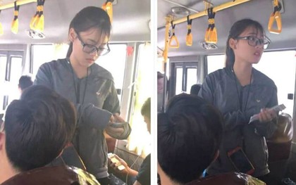 "Hot girl" soát vé xe buýt  tuyến Tế Tiêu - Mỹ Đình khiến các "cao nhân" xắn tay áo truy tìm info