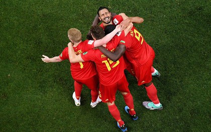 Cầu thủ Bỉ ăn mừng như vừa vô địch World Cup 2018 sau chiến thắng đau tim trước Nhật Bản