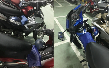 Các anh bảo vệ toà nhà có tâm, gấp hàng trăm chiếc áo mưa phơi trên xe máy cho khách gây xôn xao