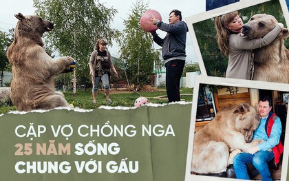 Chăm sóc như con ruột, cặp vợ chồng Nga đã chung sống với chú gấu mồ côi suốt 25 năm