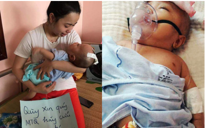 Người mẹ trẻ quỳ gối xin nhà hảo tâm cứu con bị não úng thủy: "Con em có cơ hội được sống rồi"