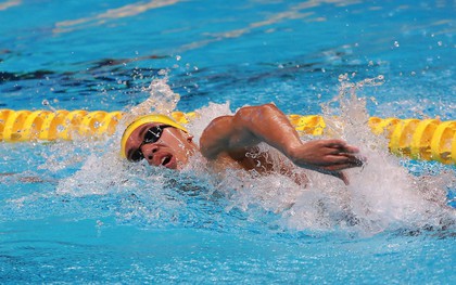 Thua đối thủ Trung Quốc, Huy Hoàng giành HC bạc cho bơi Việt Nam ở ASIAD 2018