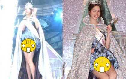 Vừa đăng quang, tân Hoa hậu Hong Kong liên tục lộ khoảnh khắc hớ hênh vì váy quá ngắn