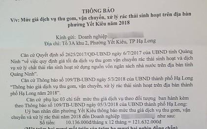 Doanh nghiệp sốc khi nhận thông báo thu phí rác sinh hoạt hơn 120 triệu đồng, cao gấp 40 lần so với năm ngoái