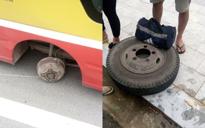 Thanh Hóa: Xe bus đang đi trên đường bất ngờ rơi luôn một bánh