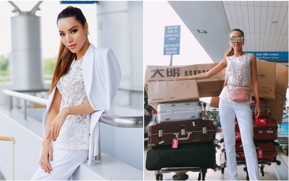 Khả Trang mang 10 kiện hành lý đi Thái Lan thi Super Model International 2018