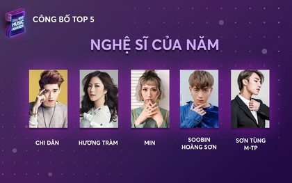 Top 5 Zing Music Awards 2017 chính thức lộ diện