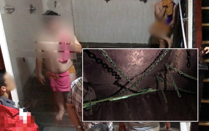Cận cảnh dây xích, lồng sắt... trong spa bị bắt quả tang bán dâm đồng tính nam giá 2 triệu đồng ở Sài Gòn