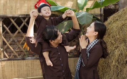 Quý tử nhà Ngọc Lan - Thanh Bình cực đáng yêu trong bộ ảnh Tết cùng bố mẹ