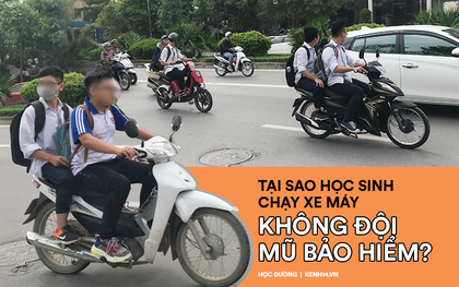 Nhức mắt cảnh hàng loạt học sinh không đội mũ bảo hiểm, phóng xe máy vèo vèo đến trường, hỏi ra lý do càng phẫn nộ hơn