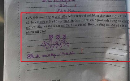 Phụ huynh phát hiện bài toán "chặt đầu" của học sinh lớp 2: Không hiểu đang dạy học hay chiếu phim kinh dị