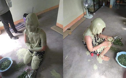 Xôn xao hình ảnh người phụ nữ quỳ gối, bị đổ sơn bê bết từ đầu đến chân nghi do đánh ghen