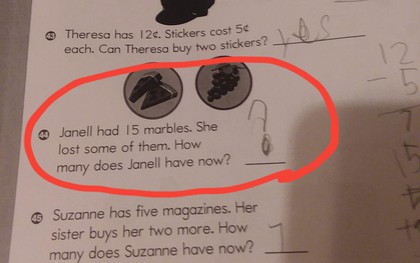 "Có 15 viên đá, bị mất đi vài viên hỏi còn mấy viên", bài toán lớp 3 gây bão mạng liệu bạn có giải được?