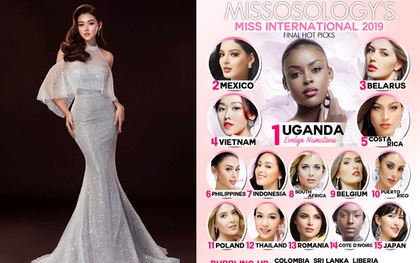 Tường San bất ngờ bứt phá leo thẳng top 4 BXH Missosology ngay trước thềm chung kết Hoa hậu Quốc tế 2019