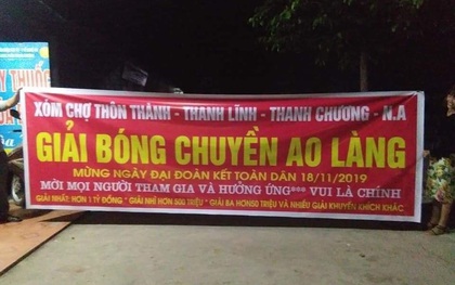 Xôn xao giải bóng chuyền ao làng "vui là chính" có tổng giải thưởng gần 2 tỷ đồng ở Nghệ An khiến dân mạng trầm trồ