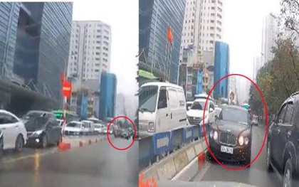 Xe sang Bentley đi ngược chiều còn nháy đèn cảnh báo, Công an Hà Nội vào cuộc