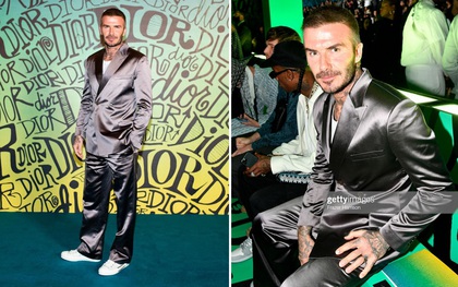 Giữa lúc thương hiệu của vợ làm ăn khó khăn, David Beckham chiếm trọn spotlight với bộ suit bóng bẩy "chất chơi" như trai tân