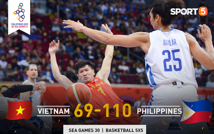 Bất lợi quá lớn về mặt thể hình, đội tuyển bóng rổ Việt Nam nhận thất bại với tỉ số đậm trước chủ nhà Philippines