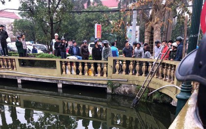 Ngồi trên lan can hồ câu cá, người đàn ông rơi xuống nước tử vong