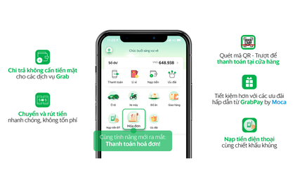 Ví điện tử GrabPay by Moca triển khai tính năng thanh toán hóa đơn