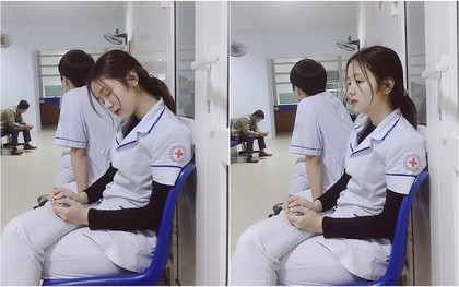 Ngủ gục mà vẫn xinh, thiếu nữ mặc áo blouse trắng được dân tình xếp hàng xin info